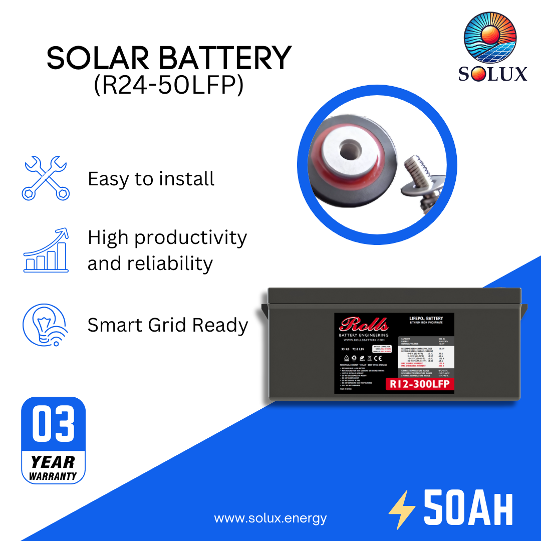 This is an image of Rolls Surrette R24-50LFP 24v 50Ah Lithium Battery